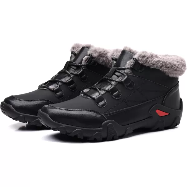 COSIDRAM Mens Snow Boots Outdoor Winter Warm Hiking Ankle Boots Anti Slip Insulated Work ShoesCBlack