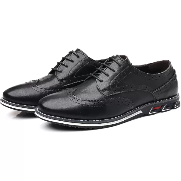 COSIDRAM Mens Stylish Oxfords Casual Dress Shoes Business Office Classic Modern for Gentleman Leather ShoesCBlack