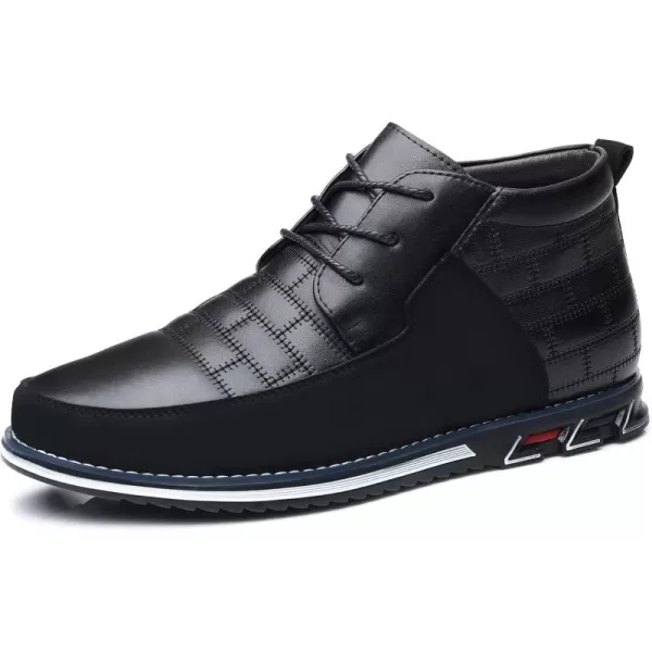 COSIDRAM Men Casual Shoes Hightop Loafers Comfort Walking Sneakers Boots for MaleBBlack