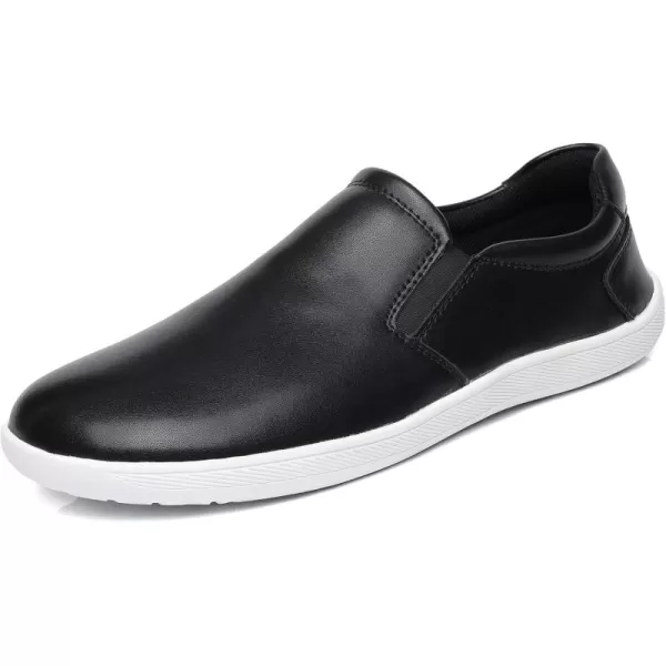 COSIDRAM Mens Casual Loafers Comfort Wide Toe Soft Daily Walking Sneakers Classic Slip On ShoesABlack