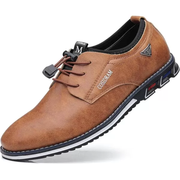 COSIDRAM Mens Casual Shoes Business Slipon Shoes Comfort Fashion Office Shoes for MaleAYellowish Brown