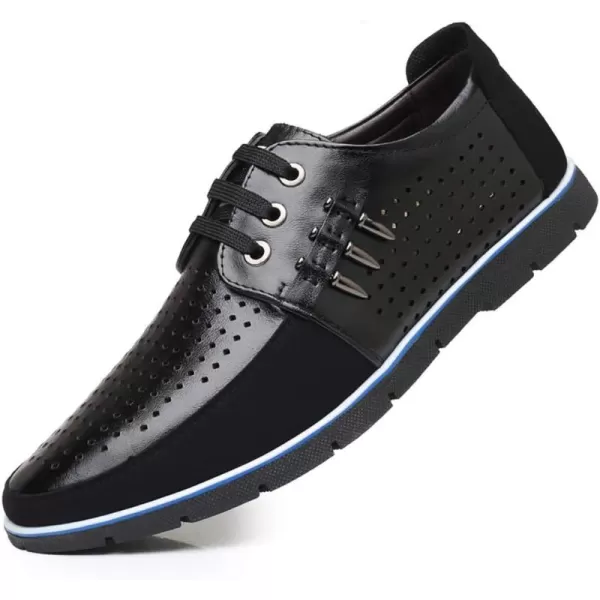 COSIDRAM Mens Casual Shoes Sneakers Loafers Comfort Walking Shoes for Male Business Work Office DressBBlack