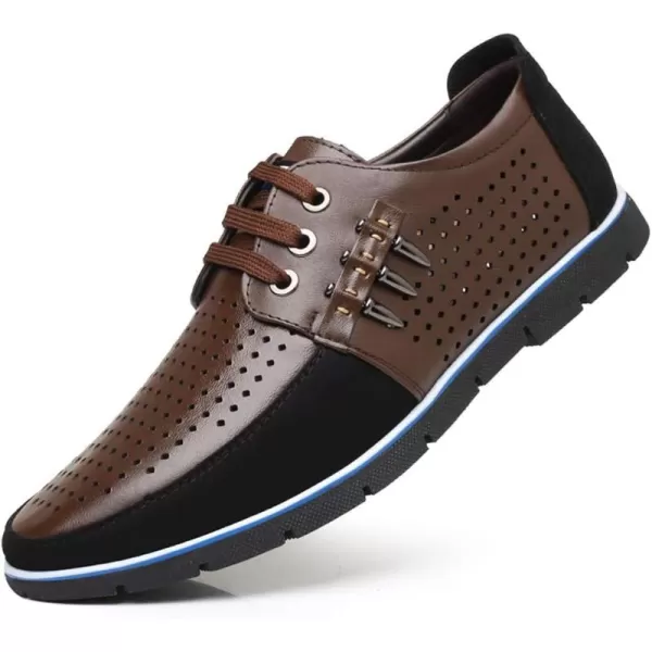 COSIDRAM Mens Casual Shoes Sneakers Loafers Comfort Walking Shoes for Male Business Work Office DressBBrown