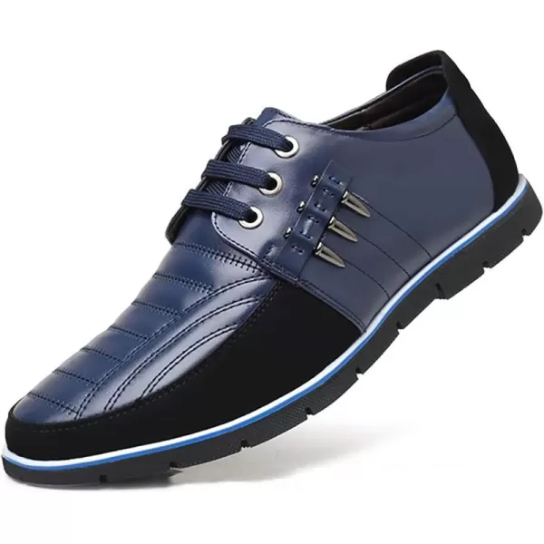 COSIDRAM Mens Casual Shoes Sneakers Loafers Comfort Walking Shoes for Male Business Work Office DressLace UpBlue