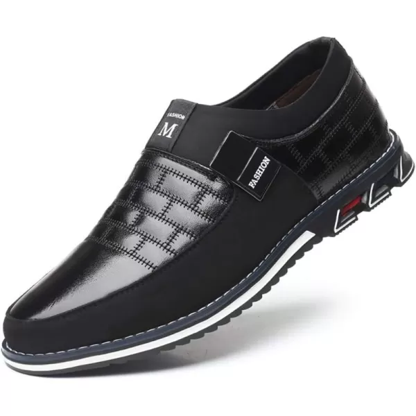 COSIDRAM Mens Casual Shoes Sneakers Loafers Comfort Walking Shoes for Male Business Work Office DressSlip onBlack