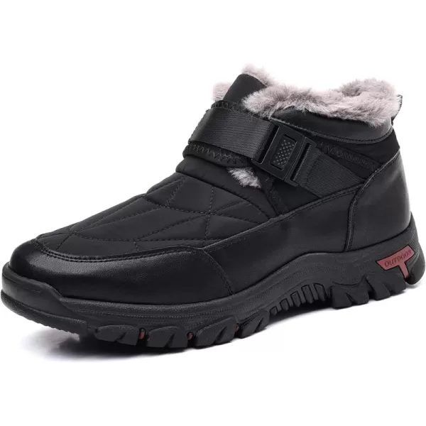 COSIDRAM Mens Snow Boots Outdoor Winter Warm Hiking Ankle Boots Anti Slip Insulated Work ShoesBBlack