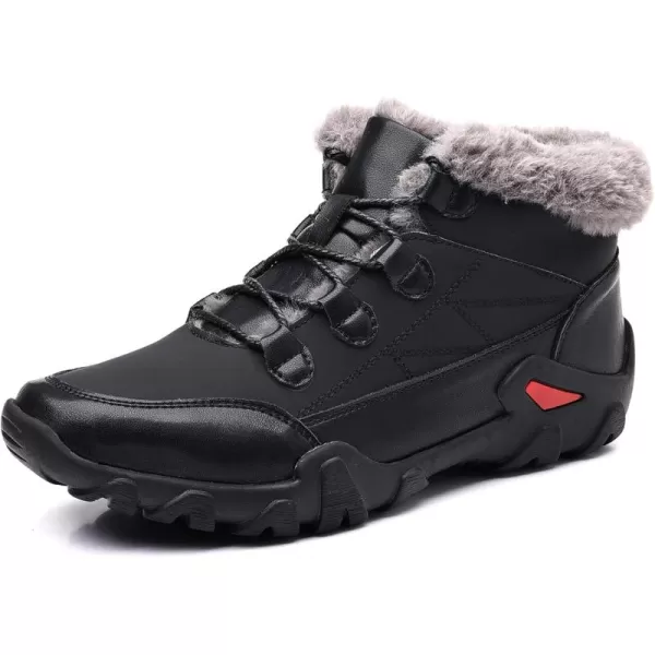 COSIDRAM Mens Snow Boots Outdoor Winter Warm Hiking Ankle Boots Anti Slip Insulated Work ShoesCBlack