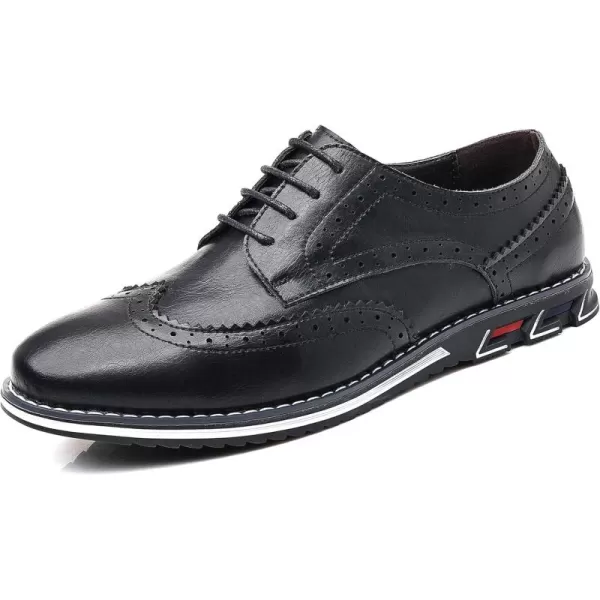 COSIDRAM Mens Stylish Oxfords Casual Dress Shoes Business Office Classic Modern for Gentleman Leather ShoesCBlack