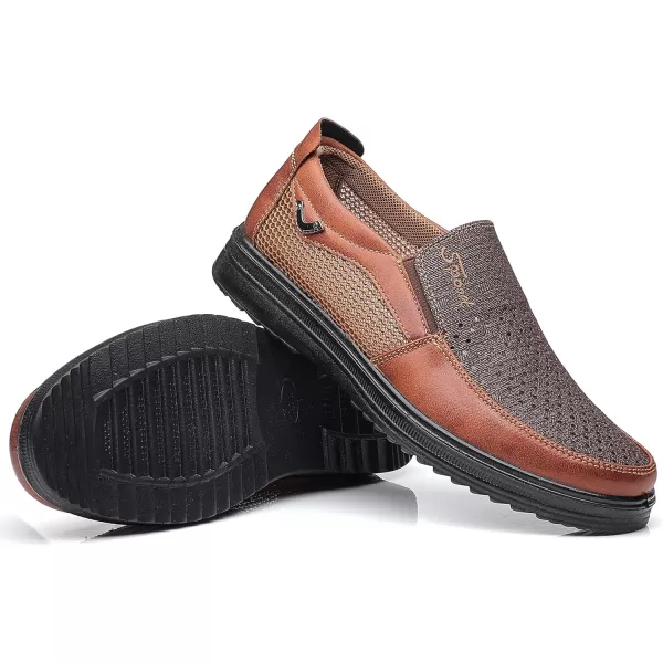 COSIDRAM Mens Loafer Casual Shoes Comfort Lightweight Driving Travel Walking Shoes for Adult MaleEBrown