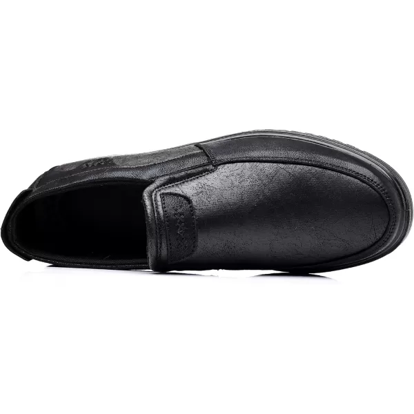 COSIDRAM Mens Loafers Casual Shoes Slip on Comfort Soft Breathable Daily Flats Non Slip Driving ShoesABlack