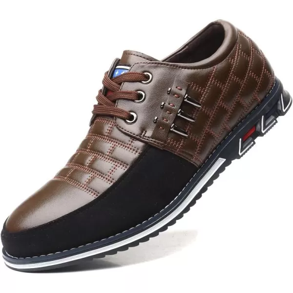 COSIDRAM Mens Casual Shoes Fashion Sneakers Dress Shoes for Men Walking Shoes Business Office Comfort LoafersXBrown