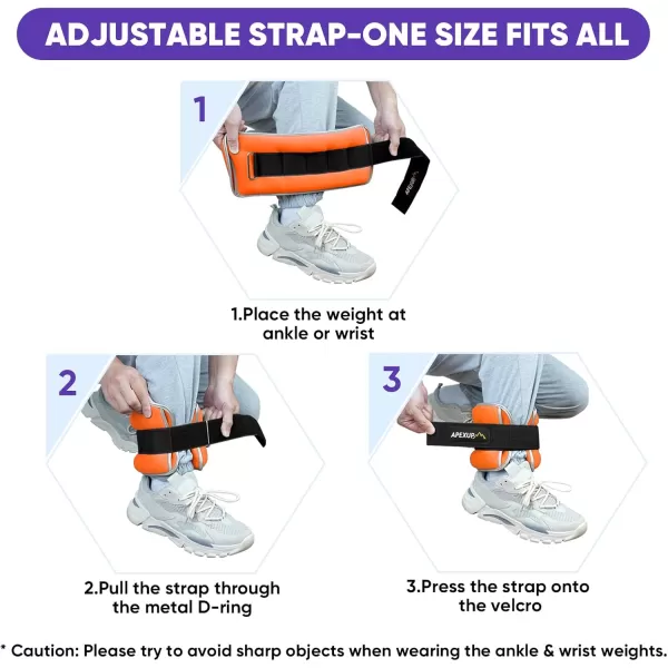 APEXUP Ankle Weights Sets for Men Women Kids Soft Breathable Leg Arm Wrist Weight for Training Yoga Workout WalkingOrange