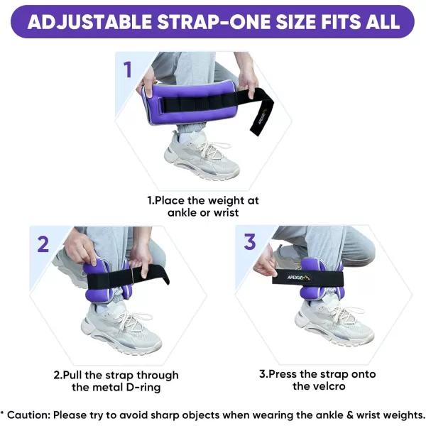 APEXUP Ankle Weights Sets for Men Women Kids Soft Breathable Leg Arm Wrist Weight for Training Yoga Workout WalkingPurple