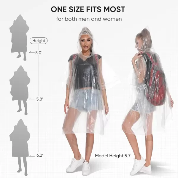 APEXUP Disposable Rain Ponchos for Adults Emergency Rain Poncho for Camping Hiking TravellingBlue 5 Pack