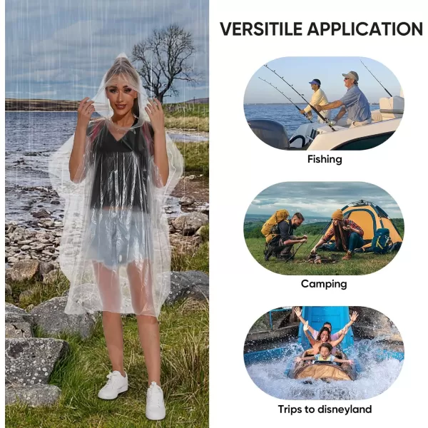 APEXUP Disposable Rain Ponchos for Adults Emergency Rain Poncho for Camping Hiking TravellingRed 5 Pack