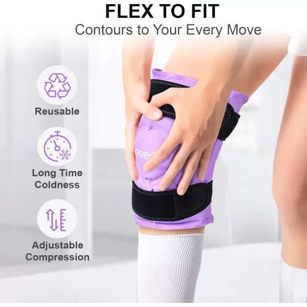APEXUP Ice Pack for Knee Pain Relief Reusable Knee Ice Pack Wrap After Surgery Flexible Gel Cold Pack for Injuries Pain Relief for Knee Back Shoulder Elbow Ankle and Leg PurplePink