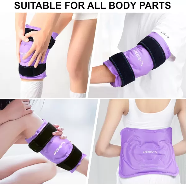 APEXUP Ice Pack for Knee Pain Relief Reusable Knee Ice Pack Wrap After Surgery Flexible Gel Cold Pack for Injuries Pain Relief for Knee Back Shoulder Elbow Ankle and Leg PurplePurple