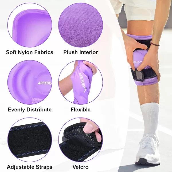 APEXUP Ice Pack for Knee Pain Relief Reusable Knee Ice Pack Wrap After Surgery Flexible Gel Cold Pack for Injuries Pain Relief for Knee Back Shoulder Elbow Ankle and Leg PurplePurple
