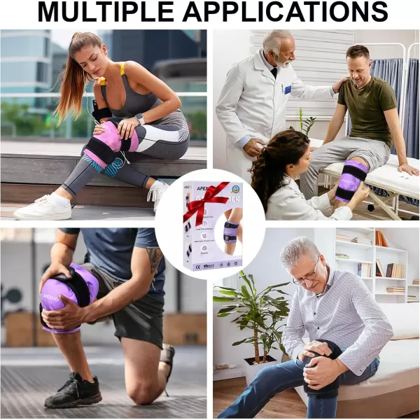 APEXUP Ice Pack for Knee Pain Relief Reusable Knee Ice Pack Wrap After Surgery Flexible Gel Cold Pack for Injuries Pain Relief for Knee Back Shoulder Elbow Ankle and Leg PurplePurple