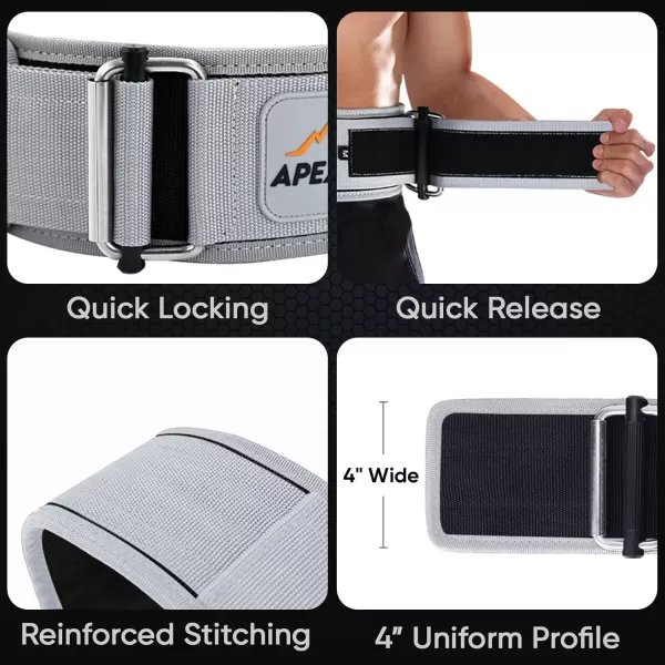 APEXUP Weight Lifting Belt 4 Inch Quick Locking Gym Belt Fitness Weightlifting Belt for for Squats Weightlifting and Strength TrainingBlack