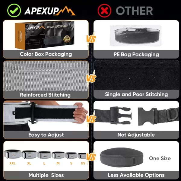 APEXUP Weight Lifting Belt 4 Inch Quick Locking Gym Belt Fitness Weightlifting Belt for for Squats Weightlifting and Strength TrainingBlack
