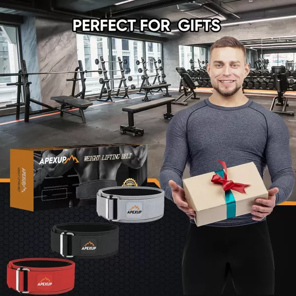APEXUP Weight Lifting Belt 4 Inch Quick Locking Gym Belt Fitness Weightlifting Belt for for Squats Weightlifting and Strength TrainingGrey