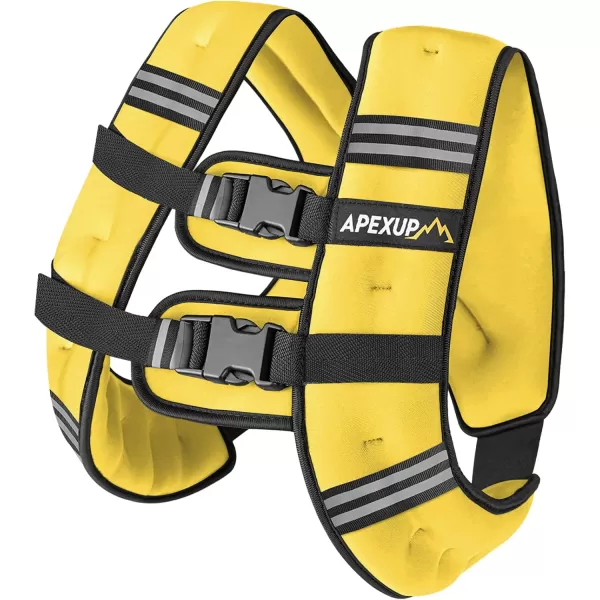 APEXUP Weighted Vest Men 5lbs10lbs15lbs20lbs25lbs30lbs Weights with Reflective Stripe Weighted vest for Women Workout Equipment for Strength Training RunningYellow