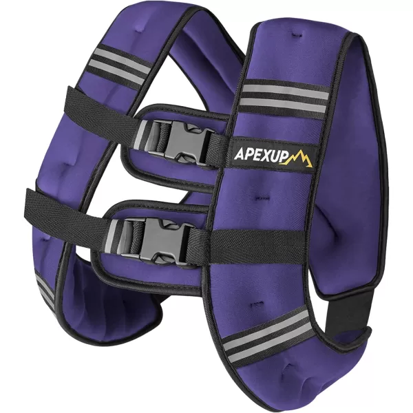 APEXUP Weighted Vest Men 5lbs10lbs15lbs20lbs25lbs30lbs Weights with Reflective Stripe Weighted vest for Women Workout Equipment for Strength Training RunningPurple