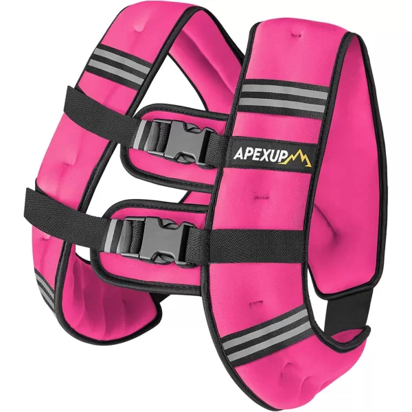 APEXUP Weighted Vest Men 5lbs10lbs15lbs20lbs25lbs30lbs Weights with Reflective Stripe Weighted vest for Women Workout Equipment for Strength Training RunningPink