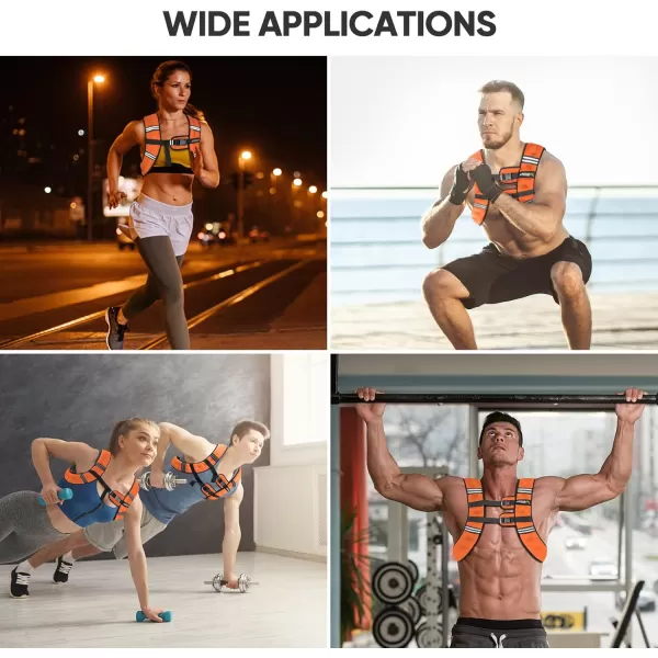APEXUP Weighted Vest Men 5lbs10lbs15lbs20lbs25lbs30lbs Weights with Reflective Stripe Weighted vest for Women Workout Equipment for Strength Training RunningOrange