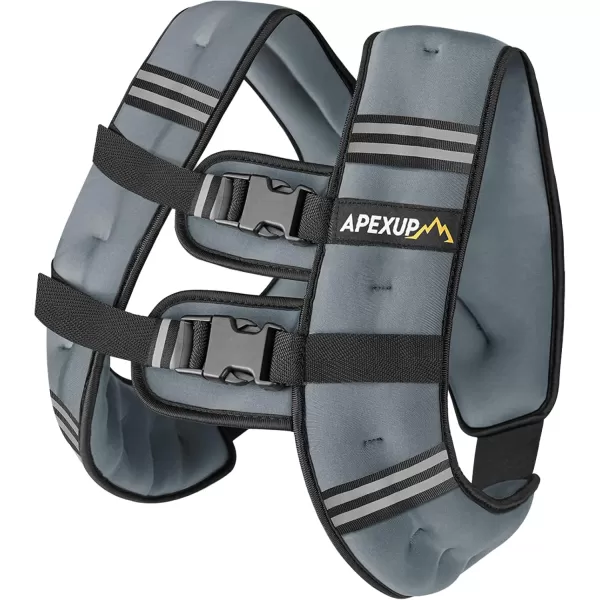 APEXUP Weighted Vest Men 5lbs10lbs15lbs20lbs25lbs30lbs Weights with Reflective Stripe Weighted vest for Women Workout Equipment for Strength Training RunningGrey