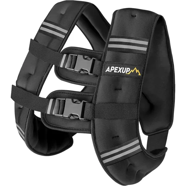 APEXUP Weighted Vest Men 5lbs10lbs15lbs20lbs25lbs30lbs Weights with Reflective Stripe Weighted vest for Women Workout Equipment for Strength Training RunningBlack
