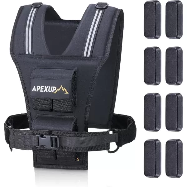 APEXUP Adjustable Weighted Vest Men 20lbs30lbs40lbs Weights with Reflective Stripe Weight Vest Woman Workout Vest for Strength Training Running Walking20lbs