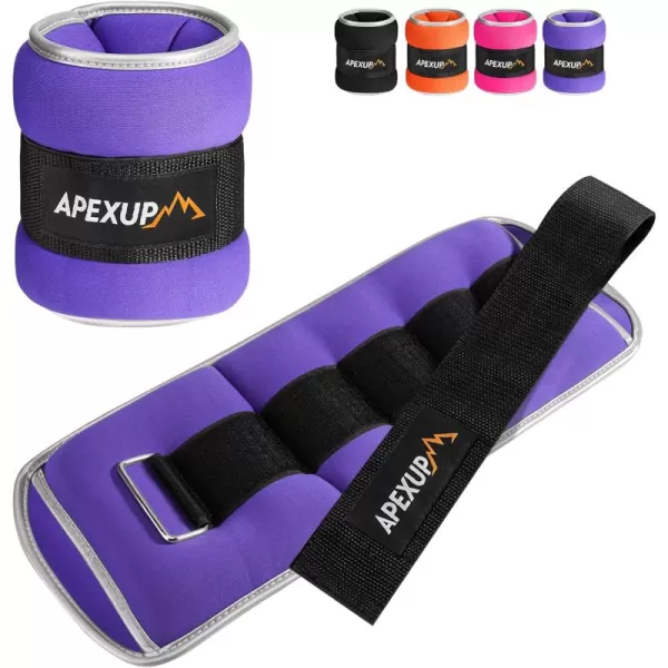 APEXUP Ankle Weights Sets for Men Women Kids Soft Breathable Leg Arm Wrist Weight for Training Yoga Workout WalkingPurple