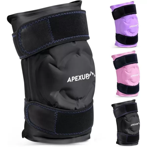 APEXUP Ice Pack for Knee Pain Relief Reusable Knee Ice Pack Wrap After Surgery Flexible Gel Cold Pack for Injuries Pain Relief for Knee Back Shoulder Elbow Ankle and Leg PurpleBlack