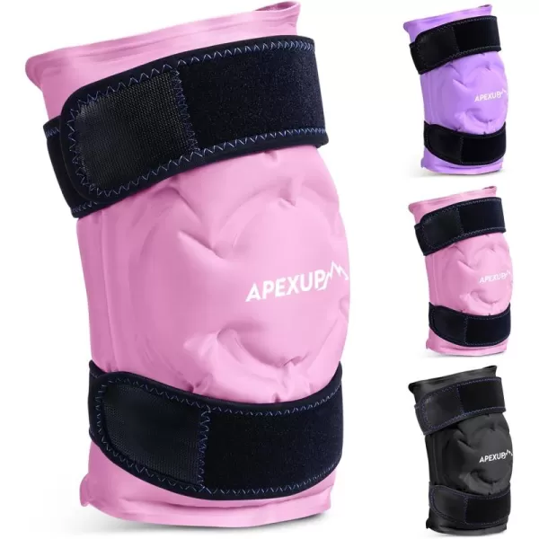 APEXUP Ice Pack for Knee Pain Relief Reusable Knee Ice Pack Wrap After Surgery Flexible Gel Cold Pack for Injuries Pain Relief for Knee Back Shoulder Elbow Ankle and Leg PurplePink