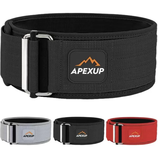 APEXUP Weight Lifting Belt 4 Inch Quick Locking Gym Belt Fitness Weightlifting Belt for for Squats Weightlifting and Strength TrainingBlack