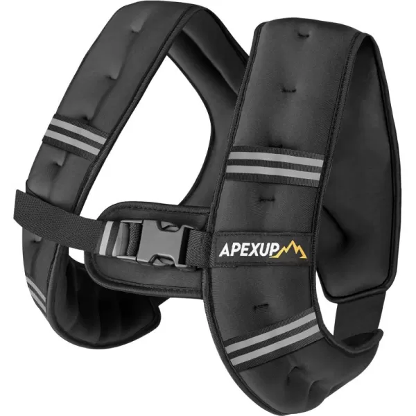 APEXUP Weighted Vest Men 5lbs10lbs15lbs20lbs25lbs30lbs Weights with Reflective Stripe Weighted vest for Women Workout Equipment for Strength Training RunningBlack