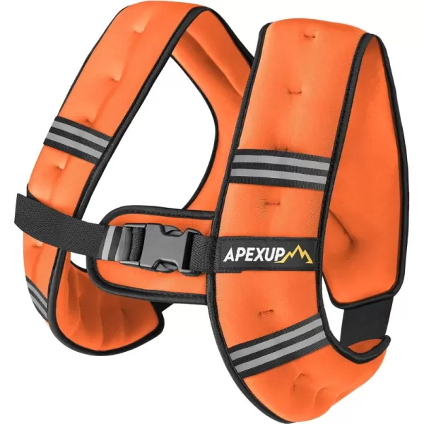 APEXUP Weighted Vest Men 5lbs10lbs15lbs20lbs25lbs30lbs Weights with Reflective Stripe Weighted vest for Women Workout Equipment for Strength Training RunningOrange