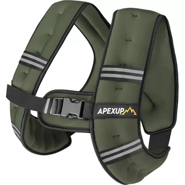 APEXUP Weighted Vest Men 5lbs10lbs15lbs20lbs25lbs30lbs Weights with Reflective Stripe Weighted vest for Women Workout Equipment for Strength Training RunningGreen