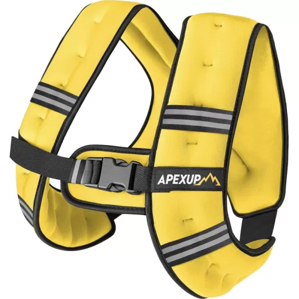 APEXUP Weighted Vest Men 5lbs10lbs15lbs20lbs25lbs30lbs Weights with Reflective Stripe Weighted vest for Women Workout Equipment for Strength Training RunningYellow