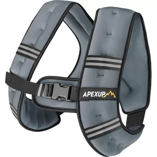 APEXUP Weighted Vest Men 5lbs10lbs15lbs20lbs25lbs30lbs Weights with Reflective Stripe Weighted vest for Women Workout Equipment for Strength Training RunningGrey