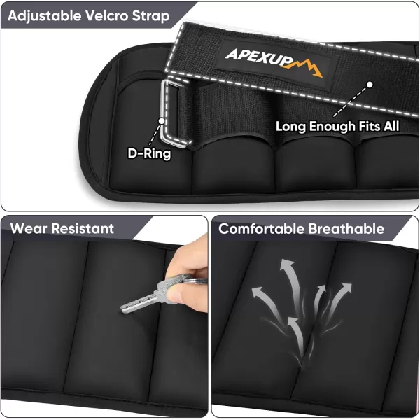 APEXUP 10lbsPair Adjustable Ankle Weights for Women and Men Modularized Leg Weight Straps for Yoga Walking Running Aerobics GymBlack