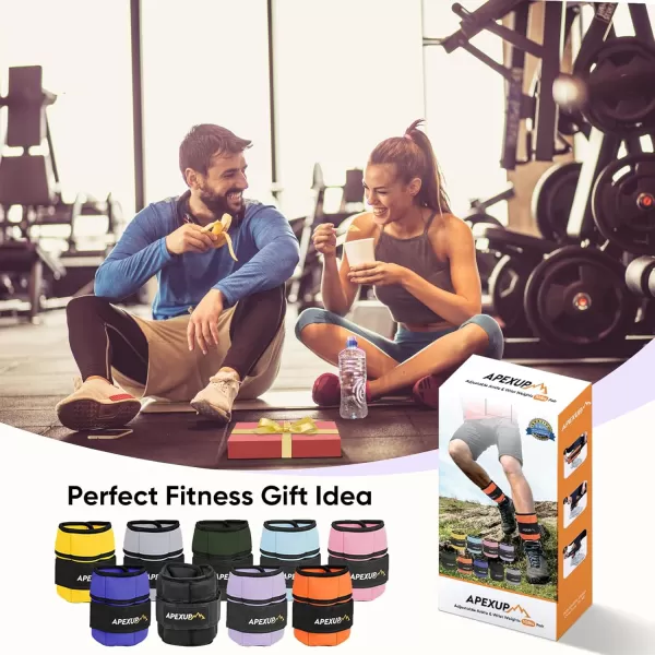 APEXUP 10lbsPair Adjustable Ankle Weights for Women and Men Modularized Leg Weight Straps for Yoga Walking Running Aerobics GymBlack