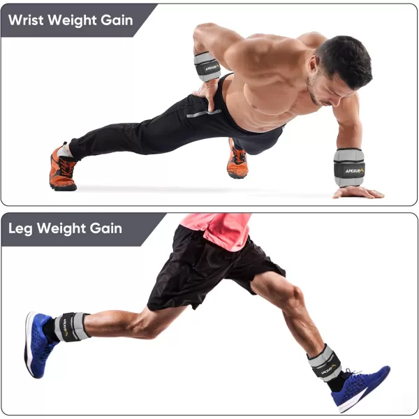 APEXUP 10lbsPair Adjustable Ankle Weights for Women and Men Modularized Leg Weight Straps for Yoga Walking Running Aerobics GymGray