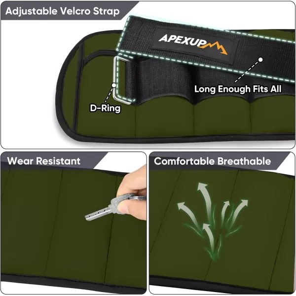APEXUP 10lbsPair Adjustable Ankle Weights for Women and Men Modularized Leg Weight Straps for Yoga Walking Running Aerobics GymGreen