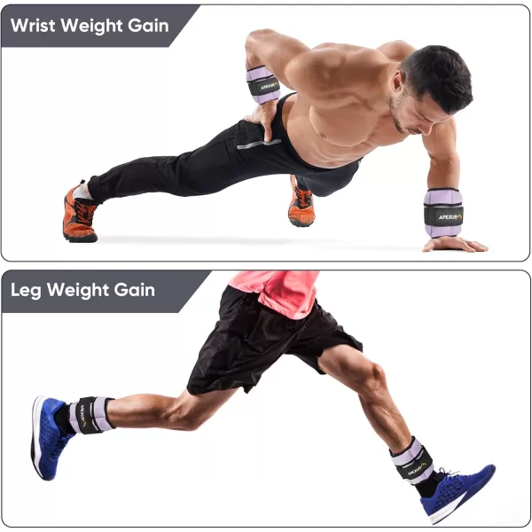 APEXUP 10lbsPair Adjustable Ankle Weights for Women and Men Modularized Leg Weight Straps for Yoga Walking Running Aerobics GymPastel Purple