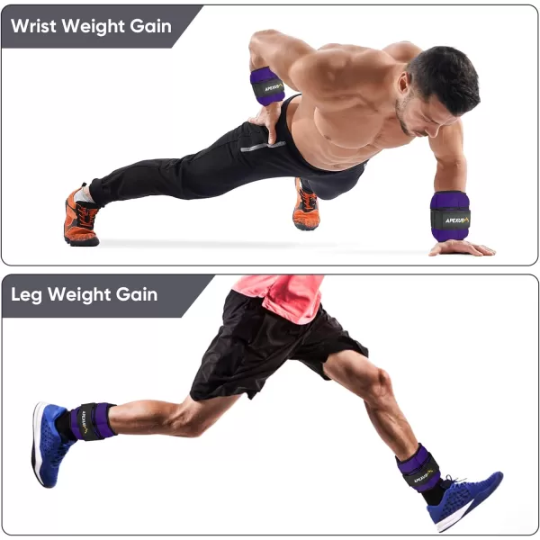 APEXUP 10lbsPair Adjustable Ankle Weights for Women and Men Modularized Leg Weight Straps for Yoga Walking Running Aerobics GymPurple