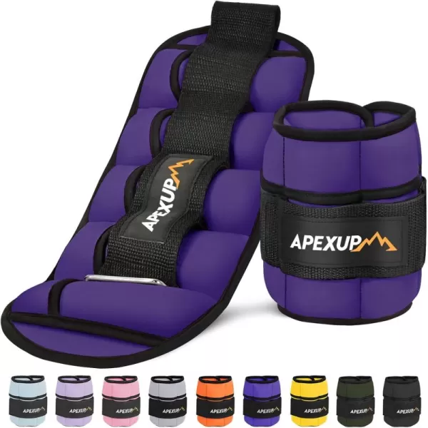 APEXUP 10lbsPair Adjustable Ankle Weights for Women and Men Modularized Leg Weight Straps for Yoga Walking Running Aerobics GymPurple