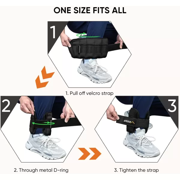 APEXUP 7 lbsPair Adjustable Ankle Weights for Women and Men Modularized Leg Weight Straps for Yoga Walking Running Aerobics GymBlack